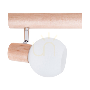 Lampa de tavan Karin, 4xE14, Max. 40 W, mesteacăn/metal cromat/abat-jour din sticlă albă, 74 cm small 1