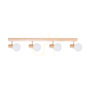 Lampa de tavan Karin, 4xE14, Max. 40 W, mesteacăn/metal cromat/abat-jour din sticlă albă, 74 cm small 0