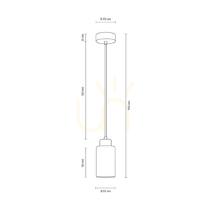 Lampa suspendată Karla, 1xE27, Max. 60 W, gri beton/cablu din PVC transparent/abat-jour din sticlă albă, Ø 10 cm small 2