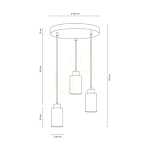 Lampa suspendată Karla, 3xE27, Max. 60 W, gri beton/cablu din PVC transparent/abat-jour din sticlă albă, Ø 32 cm small 3