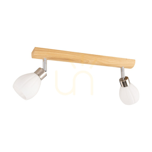 Verifica Lampa de tavan Kira Incl. 2xG9 LED, maxim. 3W, stejar uleiat/metal satinat/abat-jour din sticlă albă, 39 cm