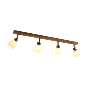 Lampa de tavan Kira Incl. 4xG9 LED, maxim. 3W, stejar lustruit cu ulei/metal satinat/abat-jour din sticlă albă, 78 cm small 1
