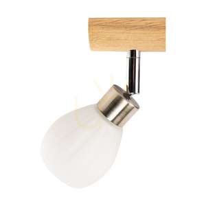 Lampa de tavan Kira Incl. 4xG9 LED, maxim. 3W, stejar lustruit cu ulei/metal satinat/abat-jour din sticlă albă, 78 cm small 2