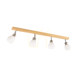 Lampa de tavan Kira Incl. 4xG9 LED, maxim. 3W, stejar lustruit cu ulei/metal satinat/abat-jour din sticlă albă, 78 cm small 0