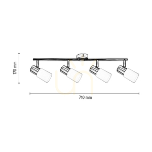 Lampa de tavan Kira, 4xE14, Max. 40 W, metal cromat/abat-jour din sticlă albă, 71 cm small 2