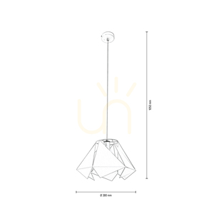 Lampă suspendată Kite 1xE27 Max. Cablu din metal alb/PVC alb, 60 W, Ø 38 cm small 3