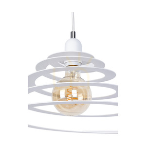Lampa suspendată Komet, 1xE27, Max. 60 W, metal cromat/cablu din PVC alb/abat-jour din metal alb, Ø 34,5 cm small 2