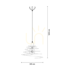 Lampa suspendată Komet, 1xE27, Max. 60 W, metal cromat/cablu din PVC alb/abat-jour din metal alb, Ø 34,5 cm small 4