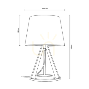 Lampa de masă Konan 1xE27 Max. 25 W, stejar uleiat / cablu împletit antracit / abajur alb, Ø 30 cm small 2