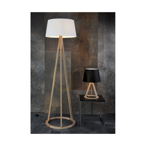Lampa de masă Konan 1xE27 Max. 25 W, stejar uleiat / cablu împletit antracit / abajur negru, Ø 30 cm small 1
