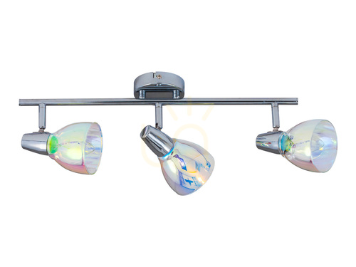 Verifica Lampa de tavan Kora, 3xE14, Max. 40 W, crom/abajururi din sticlă multicoloră, 58,5 cm