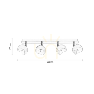 Lampa de tavan Kumi, 4xG9, Max. 28 W, metal satinat/alb, 62,5 cm small 4