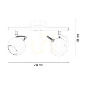 Lampa de tavan Lea, 2xGU10, Max. 50 W, metal alb/cromat, 30,5 cm small 4