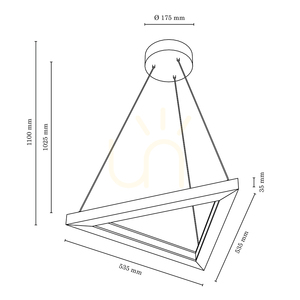 Lampa suspendată Legno 3xLED 3000K 18W, din lemn de fag și nuc / cablu din PVC transparent, 53,5 cm small 3