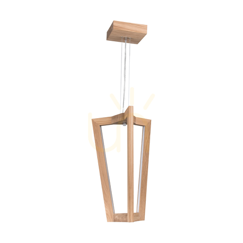 Verifica Lampa suspendată Leif, 3 LED-uri, 3000 K, 20,5 W, stejar uleiat / cablu din PVC transparent, 53 cm