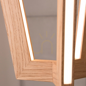 Lampa suspendată Leif, 6 LED-uri, 3000K, 43W, stejar uleiat / cablu din PVC transparent, 53 cm small 3