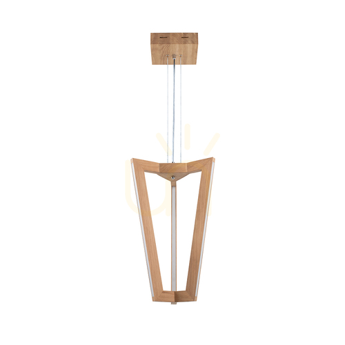 Verifica Lampa suspendată Leif, 6 LED-uri, 3000K, 43W, stejar uleiat / cablu din PVC transparent, 53 cm