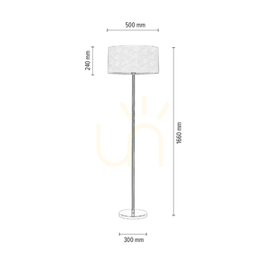 Lampa de podea Leila, 1xE27, Max. 60 W, metal cromat/cablu din PVC transparent/abajur din hârtie și PVC cu model de crocodil, Ø 50 cm small 5
