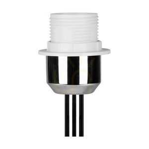 Lampa de masă Leila, 1xE27, Max. 40 W, metal cromat / cablu din PVC transparent / abajur din hârtie și PVC cu model cu buline, Ø 25 cm small 6