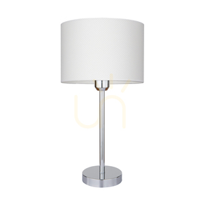 Lampa de masă Leila, 1xE27, Max. 40 W, metal cromat / cablu din PVC transparent / abajur din hârtie și PVC cu model cu buline, Ø 25 cm small 0