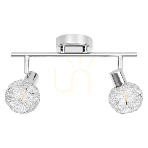 Verifica Lampa de tavan Lena, 2xG9, Max. 28 W, metal cromat/transparent, 29,5 cm