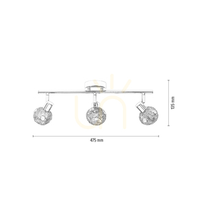 Lampa de tavan Lena, 3xG9, Max. 28 W, metal cromat/transparent, 47,5 cm small 4