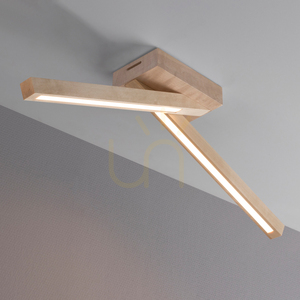 Lampa de tavan Linus Crossed, 2 LED-uri, 3000 K, 9 W, mesteacăn, 57 cm small 1