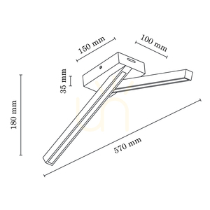 Lampa de tavan Linus Crossed, 2 LED-uri, 3000 K, 9 W, mesteacăn, 57 cm small 2