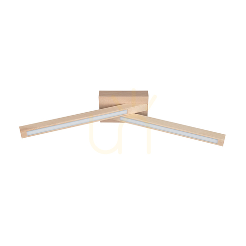 Verifica Lampa de tavan Linus Crossed, 2 LED-uri, 3000 K, 9 W, mesteacăn, 57 cm