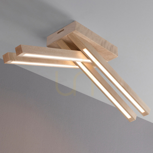 Lampa de tavan Linus Crossed, 4 LED-uri, 3000 K, 18 W, mesteacăn, 53 cm small 1