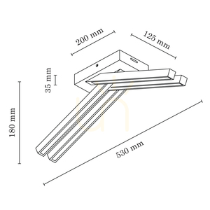 Lampa de tavan Linus Crossed, 4 LED-uri, 3000 K, 18 W, mesteacăn, 53 cm small 2