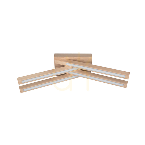 Verifica Lampa de tavan Linus Crossed, 4 LED-uri, 3000 K, 18 W, mesteacăn, 53 cm