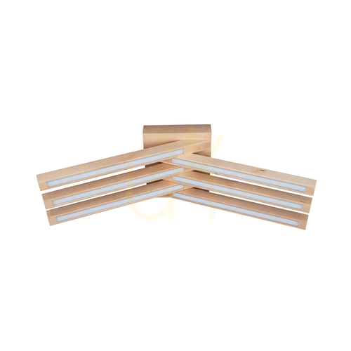 Verifica Lampa de tavan Linus Crossed, 6 LED-uri, 3000 K, 27 W, mesteacăn, 57 cm