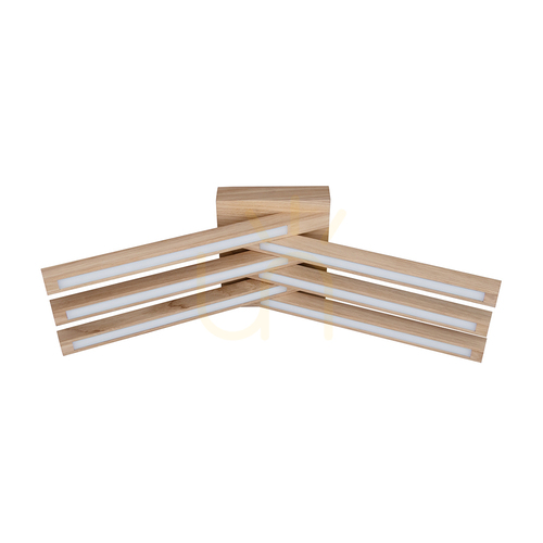 Verifica Lampa de tavan Linus Crossed, 6 LED-uri, 3000K, 27W, stejar uleiat, 57 cm