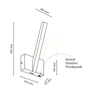 Aplică de perete Linus „Out”, 1 LED, 3000 K, 3,75 W, lemn de fag și nuc, 16 cm small 2