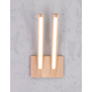 Aplică de perete Linus „Out”, 2 LED-uri, 3000 K, 7,5 W, stejar uleiat, 16 cm small 1