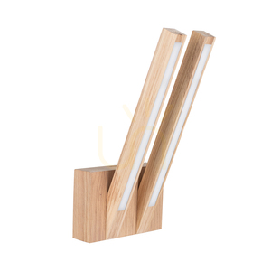 Aplică de perete Linus „Out”, 2 LED-uri, 3000 K, 7,5 W, stejar uleiat, 16 cm small 0