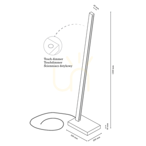Lampa de podea Linus, 1xLED, 3000K, 22W, lemn de fag și nuc, cablu împletit negru cu variator tactil, 30 cm small 4