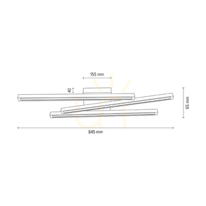 Lampa de tavan Linus Sidelong, 3 LED-uri, 3000K, 27W, lemn de fag și nuc, 84,5 cm small 2