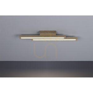 Lampa de tavan Linus Straight, 2 LED-uri, 3000K, 12W, mesteacăn, 54,5 cm small 1