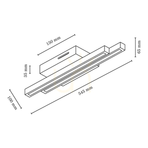 Lampă de tavan Linus Straight 2xLED 3000K 12W, stejar uleiat, 54,5 cm small 3