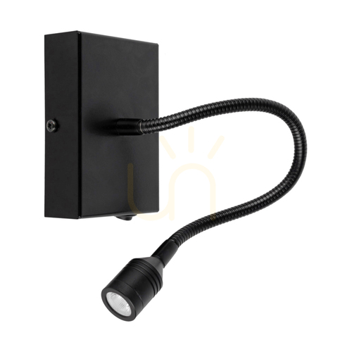 Verifica Aplică de perete Lector Black, 1xLED, 2,8 W, 12 cm