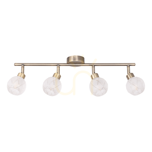Verifica Lampa de tavan Lisa, include 4xG9, Max. 28 W, patină metalică/abat-jour din sticlă albă, 55 cm