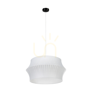 Lampa suspendată Lotus, 1xE27, Max. 60 W, metal negru/cablu din PVC transparent/abat-jour gri, Ø 57 cm small 2