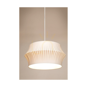 Lampa suspendată Lotus, 1xE27, Max. 60 W, metal negru/cablu din PVC transparent/abat-jour gri, Ø 57 cm small 4