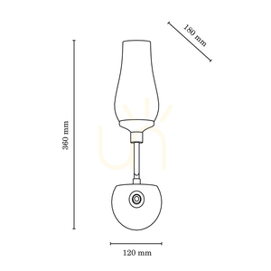 Aplică de perete Lutecja 1xE14 Max. 40 W, metal cromat transparent / abajur din sticlă albă, 18 cm small 2