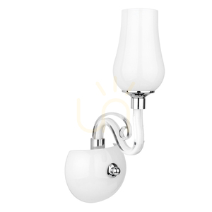 Aplică de perete Lutecja 1xE14 Max. 40 W, metal cromat transparent / abajur din sticlă albă, 18 cm small 0