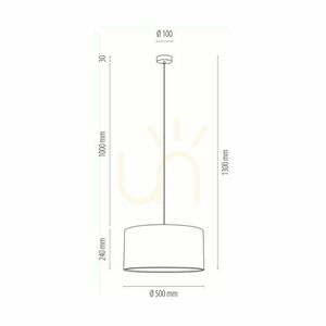 Lampa suspendată Luna, 1xE27, Max. 60 W, mesteacăn/cablu din PVC transparent/abajur din tapet multicolor, Ø 50 cm small 2