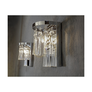 Aplică de perete Luxoria, include 2 prize G9, maxim. 3 W, metal cromat/cristale transparente, 16 cm small 2