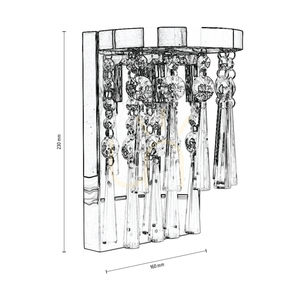 Aplică de perete Luxoria, include 2 prize G9, maxim. 3 W, metal cromat/cristale transparente, 16 cm small 3